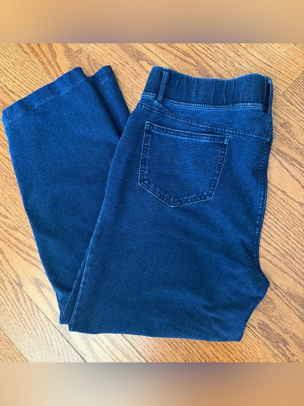 Lands' End Navy Pull-On Stretch Denim Jeans Sz Medium/Petite